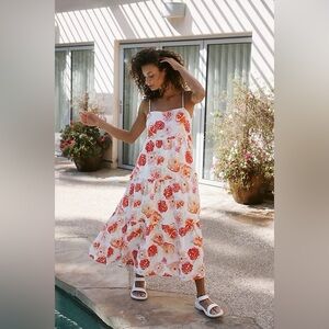 Charlie Holiday Linen-Blend Floral Isabella Maxi Dress – Size Small